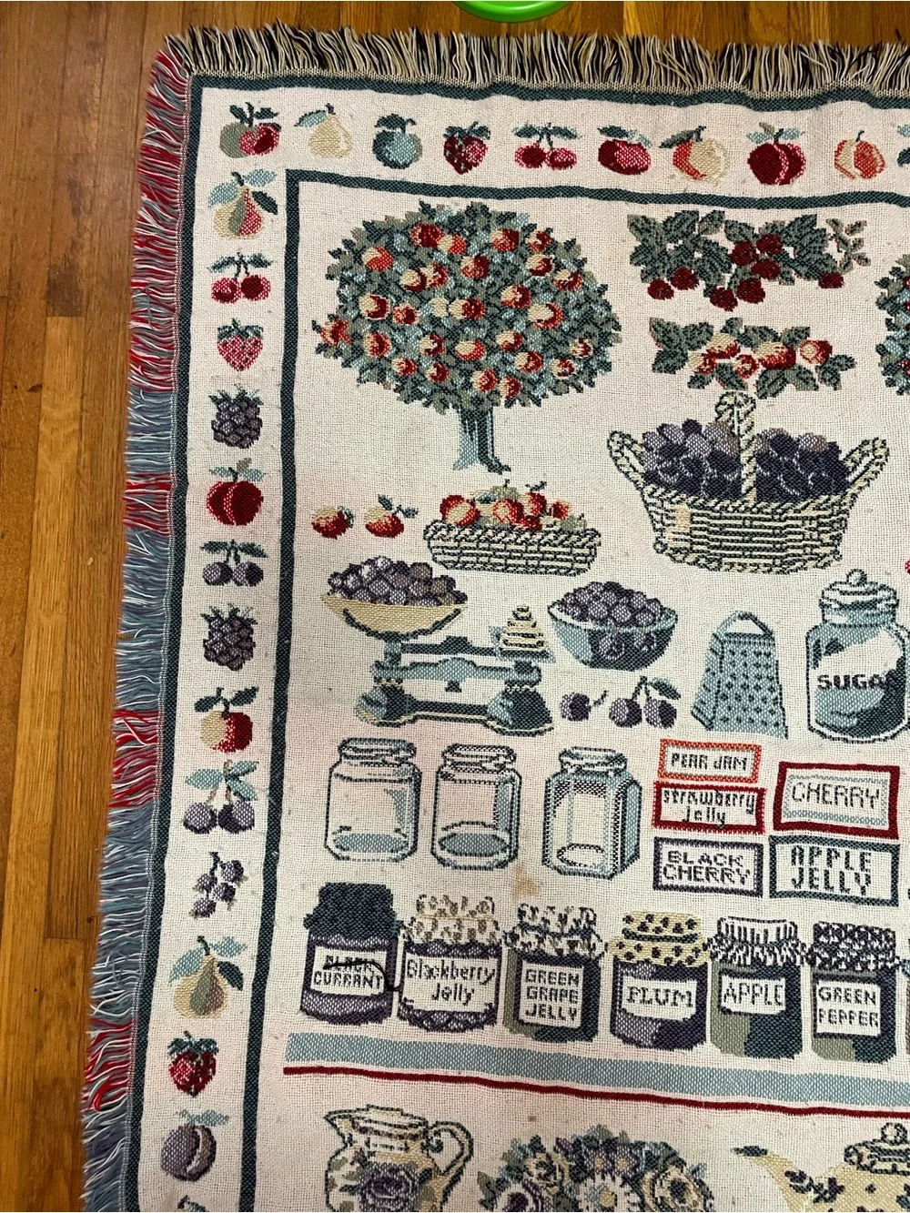 Pat Albeck Vintage Kitchen Fruit & Jam Tapestry Throw Cottagecore whimsy